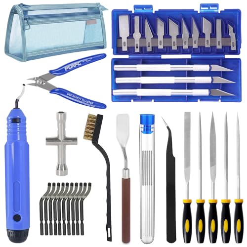 3D-Drucker-Werkzeug-Set, 3D-Druckzubehör mit 40 Teilen, inklusive Entgratwerkzeug, Kunstmesser-Set, Rohrschneider, Düsen-Ersatzreinigungsset, Aufbewahrungstasche, geeignet für 3D-Druckentfernung und von G-RECREATER G-RECREATER