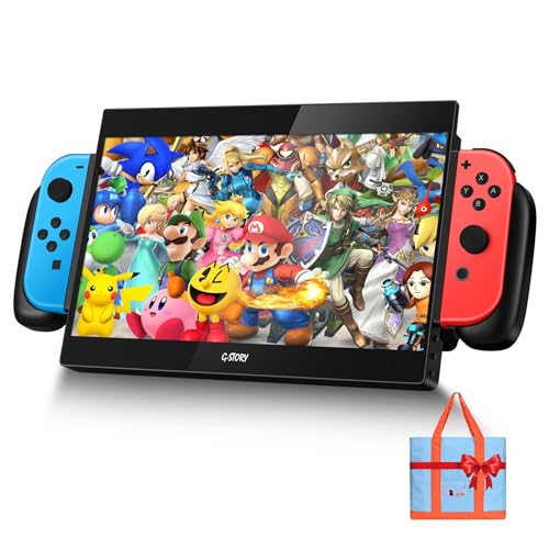 G-STORY 10,1'' tragbarer Monitor für Switch, tragbarer 1080P-Gaming-Monitor, IPS-Bildschirm mit USB Typ-C und zufälliger Tasche, Spielemodus, Reisemonitor für Switch (Nicht im Lieferumfang enthalten) von G-STORY