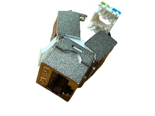 G-TELWARE® Keystone Modul CAT6a Jack Adapter geschirmt werkzeuglos Snap In Montage CAT.6a 500Mhz 10GBit/s Ethernet Verlegekabel - 1 Stück von G-TELWARE