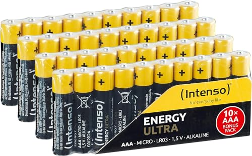 G-TELWARE Intenso AAA Batterie, LR03, Gelb-Schwarz - 40er, AAA von G-TELWARE