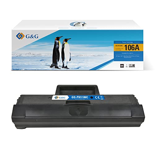 G&G 106A Toner kompatibel mit HP 106A W1106A für HP Laser MFP 137fwg Toner für Laser 107W MFP 137fwg 137fnw 135wg 135a 135ag (1 Schwarz)… von G&G