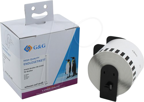 G&G 14985 - Ersatzetiketten für Brother DK-22205, 62mm x 30,48m G&G 14985 - Ersatzetiketten für Brother DK-22205, 62mm x 30,48m von G&G