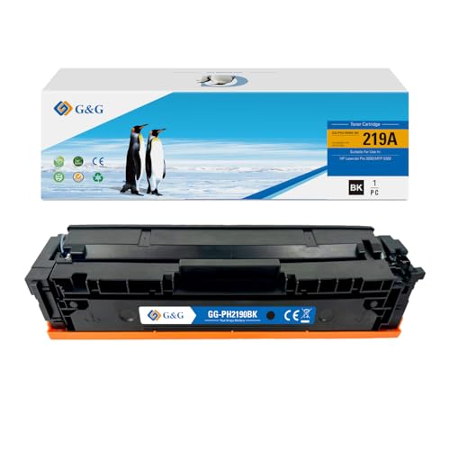 G&G 219A Toner Compatible with HP 219A 219X for HP Color Laserjet Pro MFP 3302FDWG 3302SDWG 3302FDNG 3202DW W2190A ohne Chip (219A Schwarz) von G&G