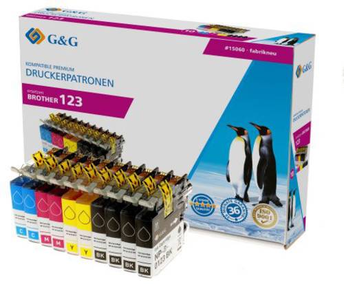 G&G Druckerpatrone ersetzt Brother LC-123BK, LC-123C, LC-123M, LC-123Y Kompatibel Kombi-Pack Schwarz G&G Druckerpatrone ersetzt Brother LC-123BK, LC-123C, LC-123M, LC-123Y Kompatibel Kombi-Pack Schwarz von G&G