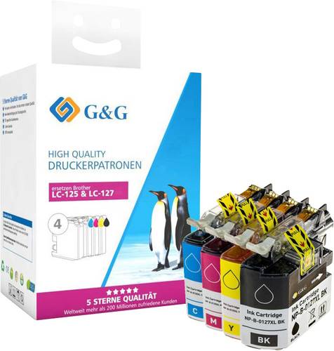 G&G Druckerpatrone ersetzt Brother LC-127XLBK, LC-125XLC, LC-125XLM, LC-125XLY Kompatibel Kombi-Pack G&G Druckerpatrone ersetzt Brother LC-127XLBK, LC-125XLC, LC-125XLM, LC-125XLY Kompatibel Kombi-Pack von G&G
