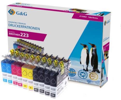G&G Druckerpatrone ersetzt Brother LC-223BK, LC-223C, LC-223M, LC223Y Kompatibel Kombi-Pack Schwarz, G&G Druckerpatrone ersetzt Brother LC-223BK, LC-223C, LC-223M, LC223Y Kompatibel Kombi-Pack Schwarz, von G&G