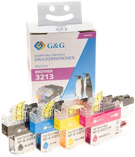 G&G Druckerpatrone ersetzt Brother LC-3213BK, LC-3213C, LC-3213M, LC-3213Y Kompatibel Kombi-Pack Sch G&G Druckerpatrone ersetzt Brother LC-3213BK, LC-3213C, LC-3213M, LC-3213Y Kompatibel Kombi-Pack Sch von G&G
