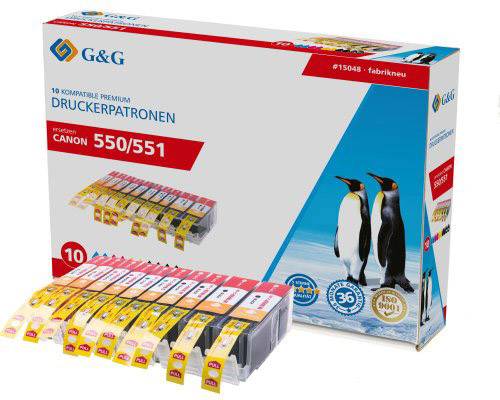 G&G Druckerpatrone ersetzt Canon PGI-550PGBK XL, CLI-551BK XL, CLI-551C XL, CLI-551M XL, CLI551Y XL von G&G