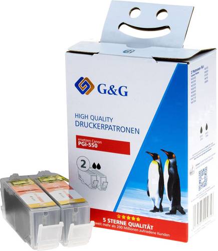 G&G Druckerpatrone ersetzt Canon PGI-550PGBK XL Kompatibel 2er-Pack Schwarz 15073 von G&G