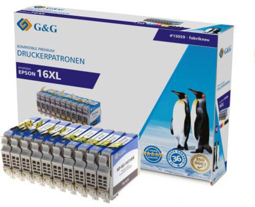G&G Druckerpatrone ersetzt Epson 16XL, T1636, T1631, T1632, T1633, T1634 Kompatibel Kombi-Pack Schwa G&G Druckerpatrone ersetzt Epson 16XL, T1636, T1631, T1632, T1633, T1634 Kompatibel Kombi-Pack Schwa von G&G