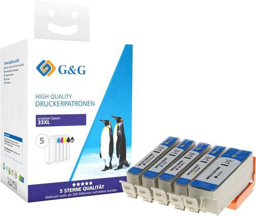 G&G Druckerpatrone ersetzt Epson 33XL, T3357, T3351, T3361, T3362, T3363, T3364 Kompatibel Kombi-Pac G&G Druckerpatrone ersetzt Epson 33XL, T3357, T3351, T3361, T3362, T3363, T3364 Kompatibel Kombi-Pac von G&G
