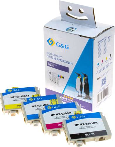 G&G Druckerpatrone ersetzt Epson T1295, T1291, T1292, T1293, T1294 Kompatibel Kombi-Pack Schwarz, Cy G&G Druckerpatrone ersetzt Epson T1295, T1291, T1292, T1293, T1294 Kompatibel Kombi-Pack Schwarz, Cy von G&G