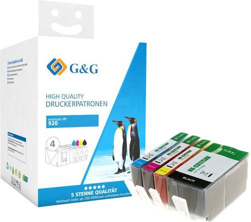 G&G Druckerpatrone ersetzt HP 920XL, CD975AE, CD972AE, CD973AE, CD974AE Kompatibel Kombi-Pack Schwar von G&G