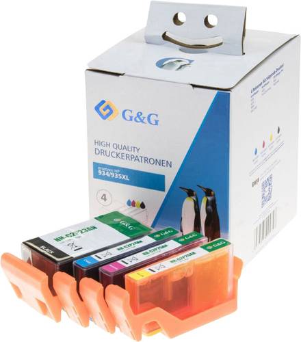 G&G Druckerpatrone ersetzt HP 934XL, 935XL, X4E14AE, C2P23AE, C2P24AE, C2P25AE, C2P26AE Kompatibel K von G&G