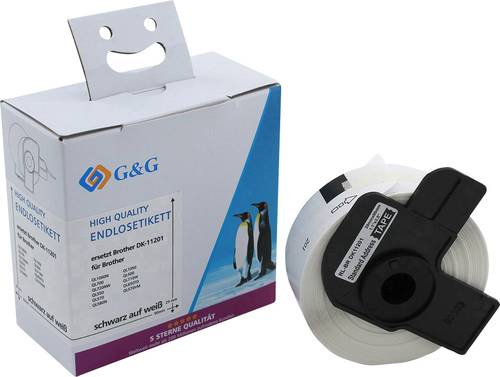 G&G Etiketten Rolle Kompatibel ersetzt Brother DK-11201 90 x 29mm Papier Weiß 400 St. Permanent haf von G&G