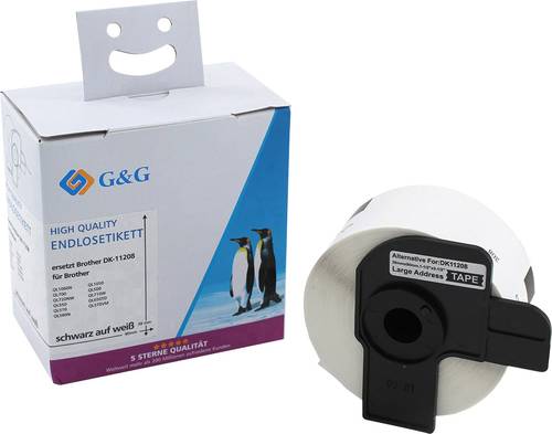 G&G Etiketten Rolle Kompatibel ersetzt Brother DK-11208 90 x 38mm Papier Weiß 400 St. Permanent haf von G&G