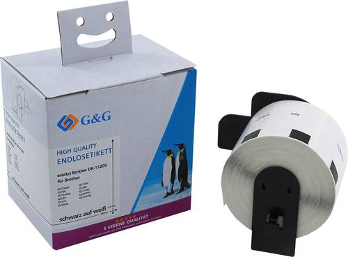 G&G Etiketten Rolle Kompatibel ersetzt Brother DK-11209 62 x 29mm Papier Weiß 800 St. Permanent haf von G&G