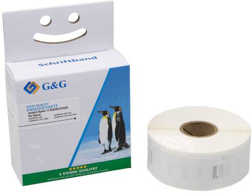 G&G Etiketten Rolle Kompatibel ersetzt DYMO 11352, S0722520 54 x 25mm Papier Weiß 500 St. Permanent von G&G