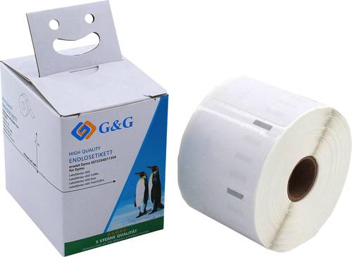 G&G Etiketten Rolle Kompatibel ersetzt DYMO 11354, S0722540 57 x 32mm Papier Weiß 1000 St. Permanen von G&G