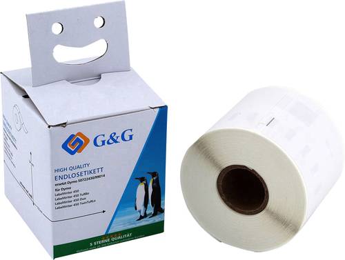 G&G Etiketten Rolle Kompatibel ersetzt DYMO 99014, S0722430 101 x 54mm Papier Weiß 220 St. Permanen von G&G