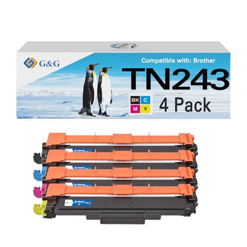 G&G TN-243CMYK Toner kompatibel mit Brother TN-243CMYK TN247 für Brother MFC-L3750CDW MFC-L3770CDW DCP-L3550CDW HL-L3210CW HL-L3230CDW (4) von G&G