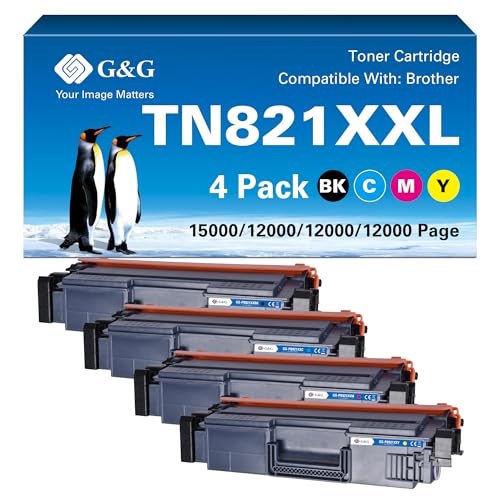 G&G TN-821 Toner Kompatibel mit Brother TN821 TN821XL für Brother HL-L9430CDN HL-L9470CDN MFC-L9670CDN MFC-L9630CDN (TN821XXL 4er Pack) von G&G