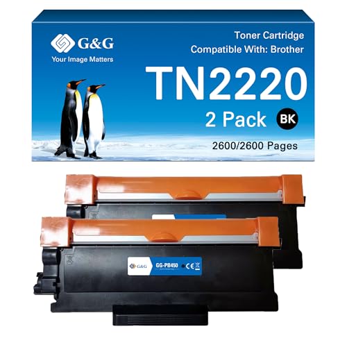 G&G TN2220 Toner Kompatibel mit Brother TN-2220 TN2220 für Brother MFC-7360n MFC-7460DN DCP-7055 DCP-7065DN HL-2240 HL-2270DW MFC-7860DW HL-2130 (1) von G&G