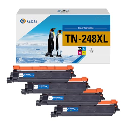 G&G TN248 XL Toner kompatibel mit Brother TN248 TN248XL für Brother MFC-L3760CDW DCP-L3560CDW MFC-L3740CDWE MFC-L3740CDW DCP-L3550CDW(Schwarz Cyan Magenta Gelb) von G&G