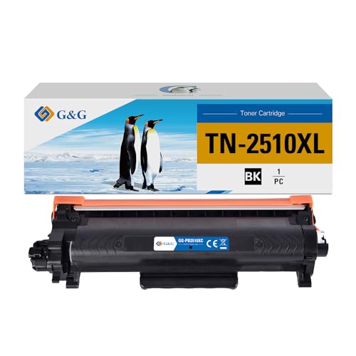 G&G TN2510 XL Toner Kompatibel mit Brother TN2510XL TN2510 für Brother HL-L2400DWE MFC-L2860DWE DCP-L2620DW HL-L2400DW HL-L2445DW DCP-L2660DW mit Chip(1 schwarz) von G&G