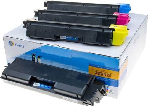 G&G Toner Kombi-Pack ersetzt Kyocera TK-580K, TK-580C, TK-580M, TK-580Y Kompatibel Schwarz, Magenta, von G&G