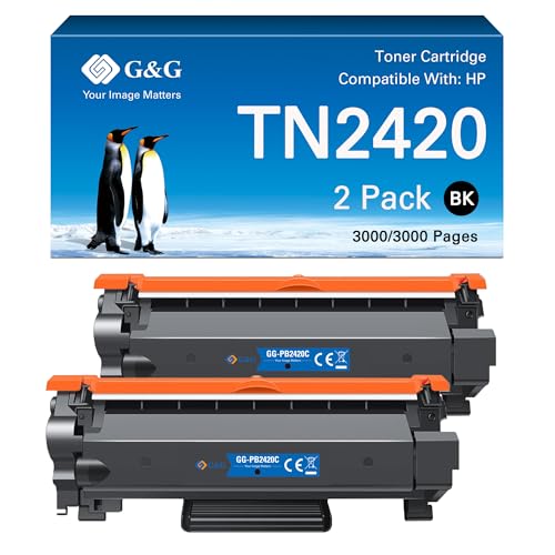 G&G Toner Kompatibel mit Brother MFC-L2710DW TN2420 TN-2420 für HL-L2350DW DCP-L2530DW MFC-L2710DN MFC-L2750DW HL-L2375DW HL-L2370DN (2 Schwarz) von G&G