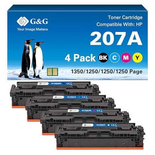 G&G Toner Kompatibel mit HP 207A 207X Mit Chip für HP Color Laserjet Pro MFP M283fdw M255dw M282nw M283cdw Schwarz Cyan Magenta Gelb (W2210A W2211A W2212A W2213A) von G&G