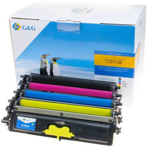 G&G Toner ersetzt Brother TN-230BK, TN-230C, TN-230M, TN-230Y Kompatibel Schwarz, Magenta, Cyan, Gel von G&G