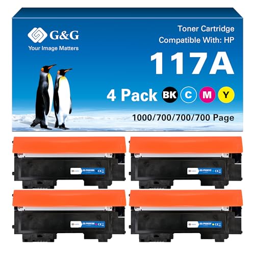 G&G Tonerkartusche Kompatibel mit HP 117A für Toner HP Color Laser MFP 178nwg 179fwg 178nw 150nw 150a 150w 179fnw (Schwarz Gelb Cyan Magenta) von G&G