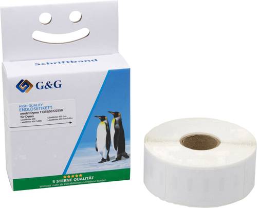 G&G ersetzt DYMO 11355, S0722550 51 x 19mm Papier Weiß 500 St. Wiederablösbar Universal-Etiketten von G&G