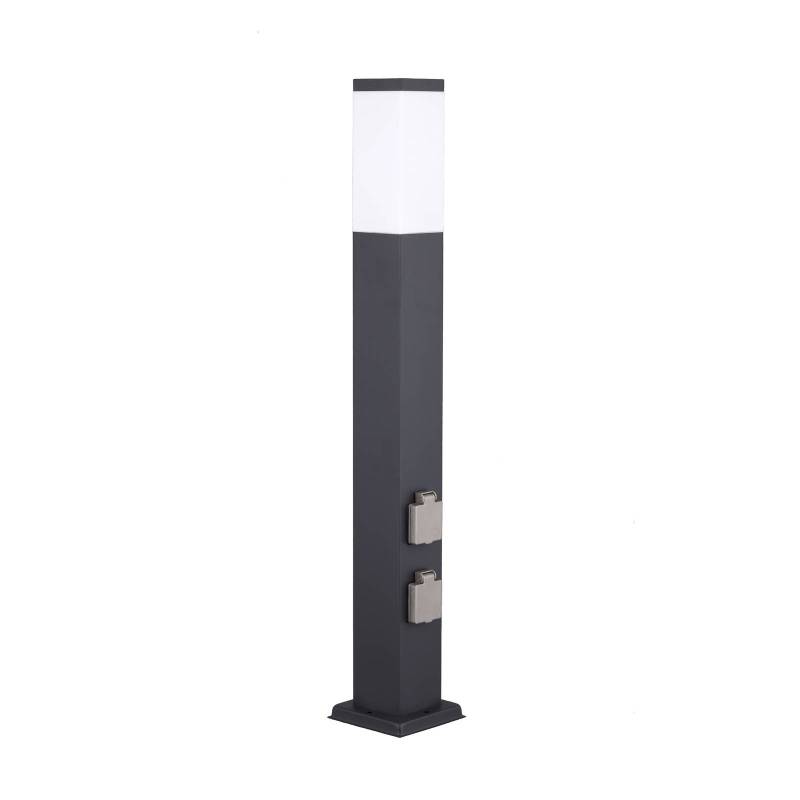Wegelampe 400166140, Höhe 80cm, V2A, anthrazit, 2 Steckdosen von G & L Handels GmbH