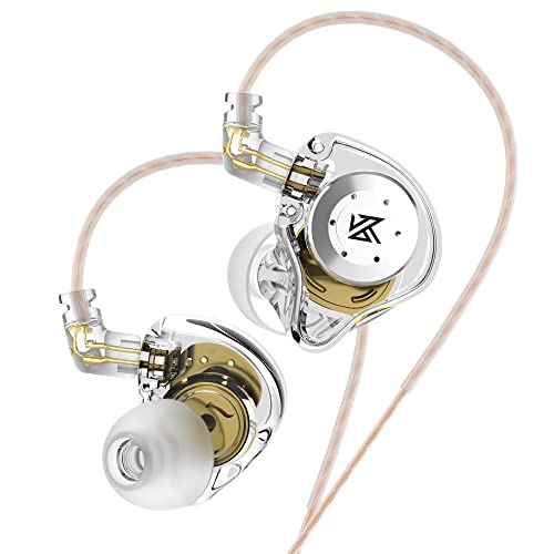 KZ EDX pro Ohrhörer, In Ear Kopfhörer mit Mikrofon, HiFi Stereo Sound, 3,5mm Klinke, Angenehm zu Tragen, Leichte Ohrhörer für iPhone, iPod, iPad, MP3, Huawei, Samsung (weiß, kein Mikrofon) von G.K