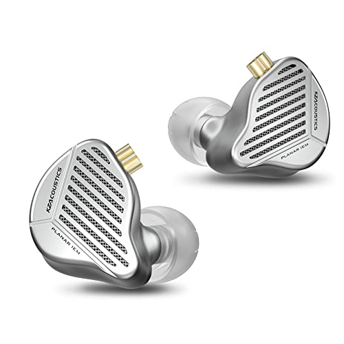 KZ-PR1In-Ear Kopfhörer, 13.2MM Planarmembran Treiber HiFi In-Ear-Kopfhörer Mit Silikon-Ohrkappen, 3,5-mm-In-Ear-Kopfhörer und Mikrofon und Lautstärkeregelung(Silberne HiFi-Version, kein Mikrofon) von G.K