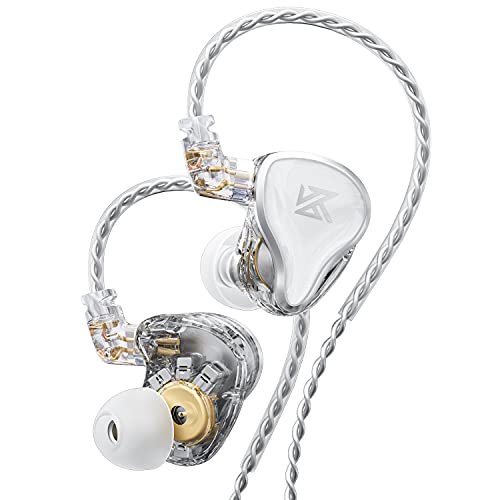 KZ ZAS In-Ear-Kopfhörer mit Kabel, IEM-Kopfhörer, 16-Einheiten-Hybrid-Hochfrequenz 7BA + 10 mm Dual DD HiFi-Stereo-Sound-Kopfhörer Noise Cancelling-Ohrhörer (Weiß, kein Mikrofon) von G.K