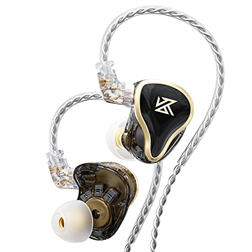 KZ ZAS Kopfhörer mit Kabel,In Ear Monitoring Kopfhörer Kabel,Professionelle IEM Kopfhörer mit 1DD+7BA Treiber,In-Ear Ohrhörer mit 3.5 mm Jack für Musician(Schwarz, kein Mikrofon) von G.K