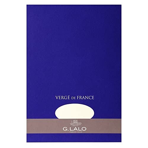 G.Lalo 12700L Schreibblock Vergé de France (perfekt für Ihre Einladungen, säurefrei, DIN A4, 21 x 29,7 cm, 50 Blatt, 100 g) weiß von G.Lalo