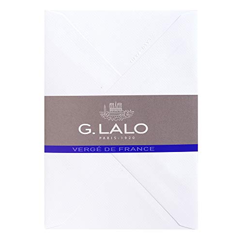 G.Lalo 21450L Umschläge Vergé de France (perfekt für Ihre Einladungen, C6, 11,4 x 16,2 cm, 25 Umschläge) extra weiß von G.Lalo