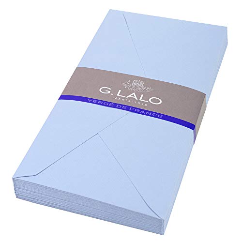 G.Lalo 22702L Umschläge Vergé de France (perfekt für Ihre Einladungen, DL, 11 x 22 cm, 25 Umschläge) blau von G.Lalo