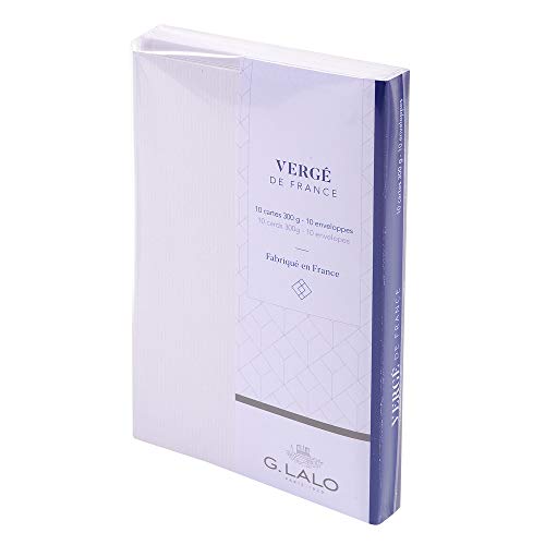 G.Lalo 25650L Karten Set Vergé de France, (25% Hadern extra weiß, 1 Pack) von G.Lalo