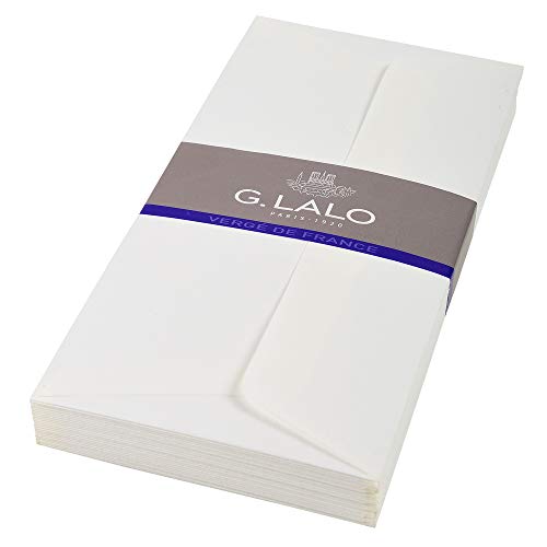 G.Lalo 46100L Umschläge selbstklebend Vergé de France (perfekt für Ihre Einladungen, DL, 11 x 22 cm, 25 Umschläge) weiß von G.Lalo
