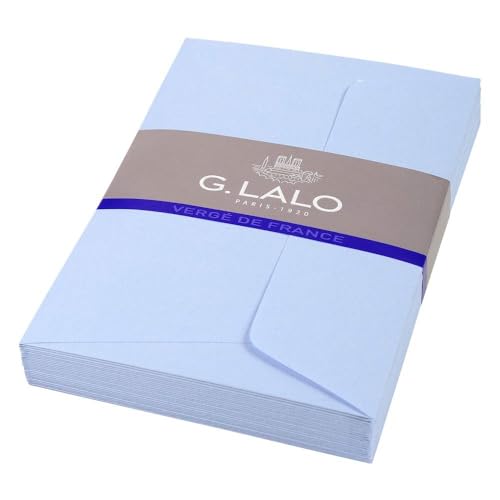 Lalo 52102L - Pack mit 25 Umschläge, selbstklebend, 11,4x16,2 cm, Vergé-Papier, 1 Pack, Blau von G.Lalo