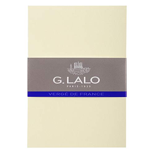 Lalo 54316L - Pack mit 25 Karten, 10,7x15,2 cm 300g, Vergé-Papier, 1 Pack, Elfenbein von G.Lalo