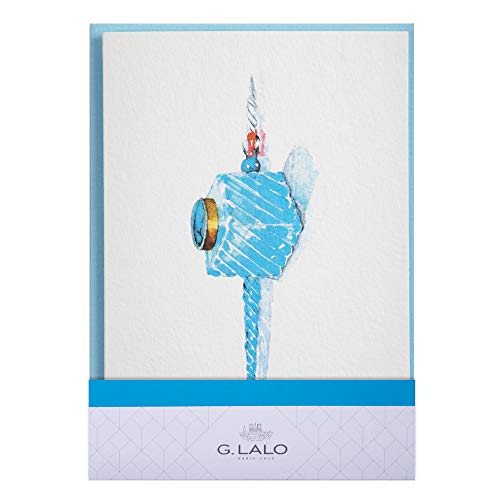 Lalo 60810L - Korrespondenz-Set Fantaisie mit 1 Doppelkarte 10,7x15,2 cm und 1 Umschläg, gefüttert, 11,4x16,2 cm, 1 Set, Tintenfass von G.Lalo