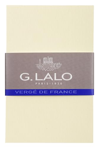 Lalo 67316L - Pack mit 25 Karten, 8,5x13,5 cm 300g, Vergé-Papier, 1 Pack, Elfenbein von G.Lalo