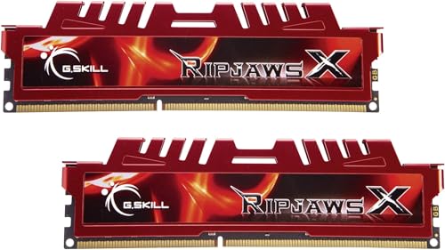 G.Skill - F3-12800CL10D-16GBXL - 16 GB RipJawsX - RAM-Speicher (2 x 8-GB-Kit, DDR3-1600 MHz, PC3 12800, CL 10), Rot von G.Skill